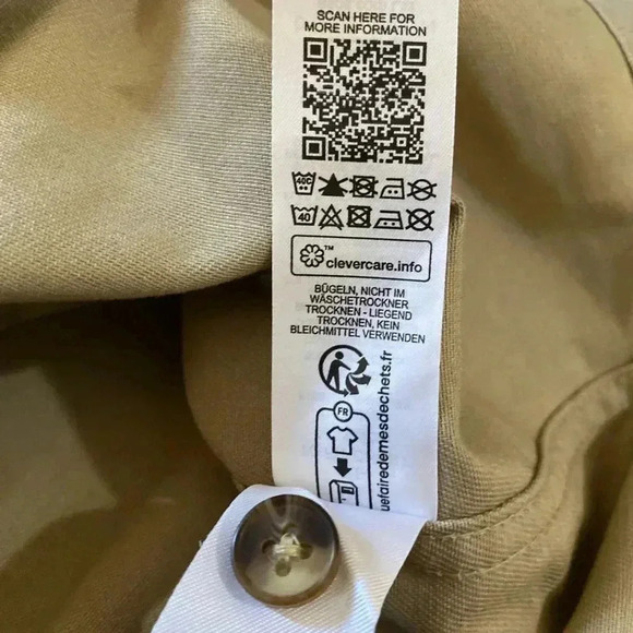 Asos men beige button down collared long sleeve gorpcore casual  work shirt s-XL - Picture 5 of 5